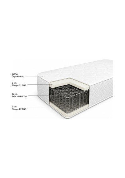 Baza Seti, Merry Ledli Tek Kişilik Baza Başlık Maxi Yatak Seti, Gri - 100x200 Cm 100 x 200