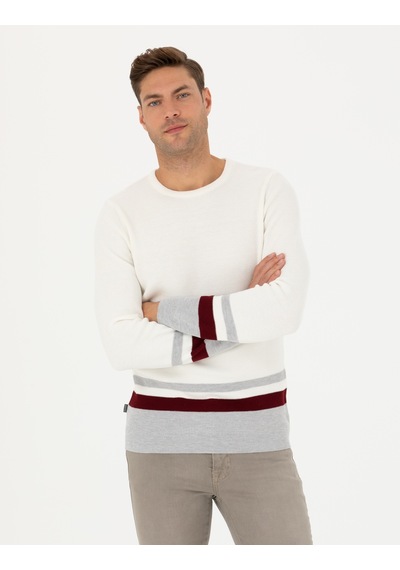 Pierre Cardin Erkek Ekru Triko Kazak 50278086-vr019 Ekru