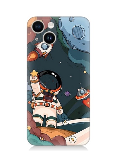 Apple Uyumlu iPhone 14 Silikon Kılıf Sevimli Astronot Uzay Macerası Apple Uyumlu iPhone 14 Silikon Kılıf Sevimli Astronot Uzay Macerası