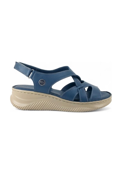 Mammamia D25ys-2370 Deri Comfort Kadın Sandalet Mavi