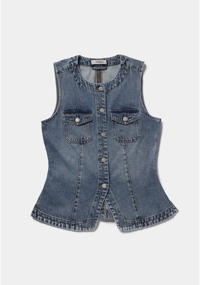 Colin's Colins Slim Fit Kadın Light İndigo Denim Yelek Cl1081428 Q1.v1 Dn45074