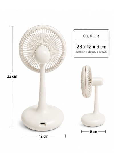 Şarjlı Mini El Fanı Masaüstü Fan 3 Kademeli 5 Kanatlı Oynar Başlıklı Vantilatör Klima Fan 1200mah Usb Şarj