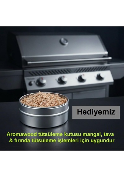 Napolyon Kiraz Ağacı Ve Biberiye Karışımı Tütsüleme Tütsü Talaşı, Mangal Ve Bbq İçin, 650 Gram 2500 Ml. Tütsüleme Kutusu Hediyeli