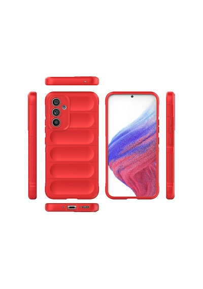 Zore Galaxy A54 Kılıf Esnek Tpu Oyuklu Arka Yüzey Tasarımlı Ogaa Etnik Silikon Kapak - Kırmızı