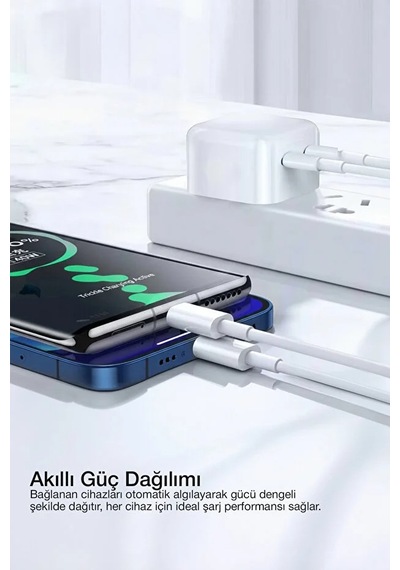 Pd 50w Lightning Hızlı Şarj Başlığı + Kablo Apple Uyumlu Uyumlu iPhone Uyumlu Güç Koruma Çipli 1 Adet