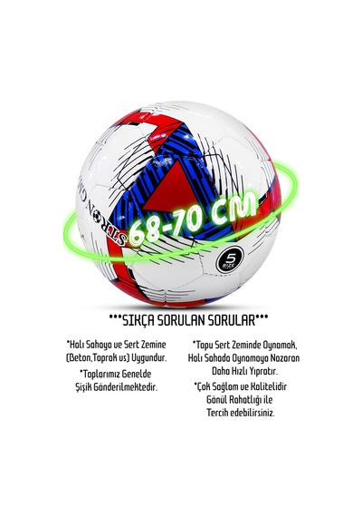 Telvesse Futbol Topu Pompalı Set Profesyonel El Dikişli Dayanıklı Sert Zemin Halı Saha Topu 701 No:5 Karışık Renkli