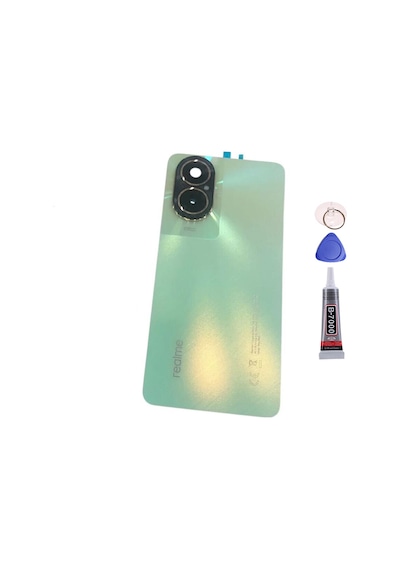 Realme 12 Lite Yeşil Arka Kapak Batarya Kapağı Pil Kapağı Yapışkan Ve Sökme Aparatıyla Beraber Full Set Yeşil