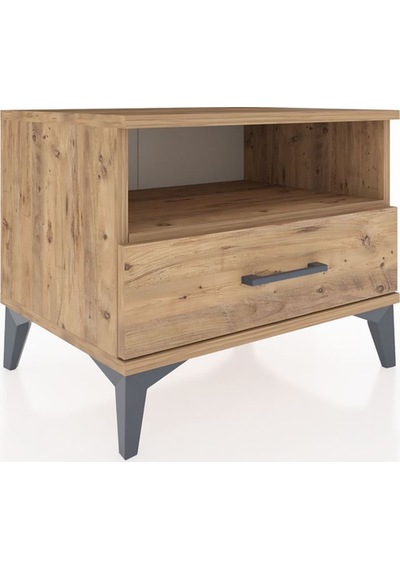 Hyperion Komodin Tek Raflı Tek Çekmeceli 60x44x48 Çam-çam Çam