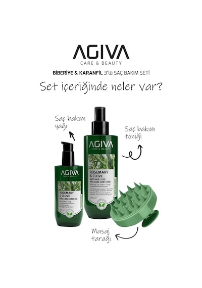 Agiva  Biberiye&Karanfil Saç Bakım Yağı Seti