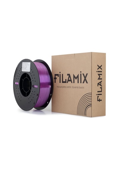 Filamix Hyper Petg Şeffaf Mor Filament 1.75mm 1kg Plastik Makara