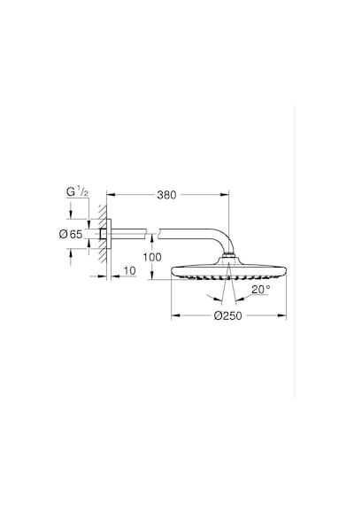Grohe Tempesta 250 Tepe Duşu Set 380 Mm, 1 Akışlı Brushed Hard Graphite 26663al0 Metalik