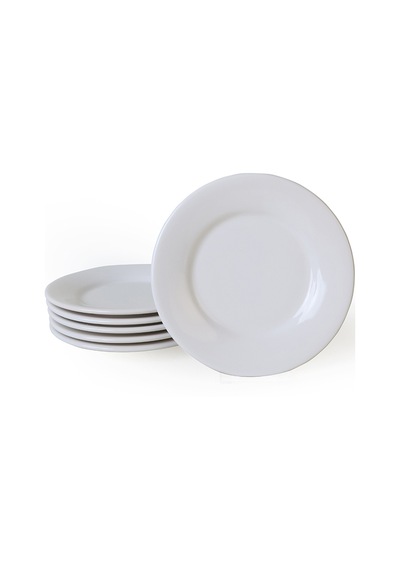 Keramika Beyaz Linda Pasta Tabağı 19 Cm 6 Adet 006 Beyaz