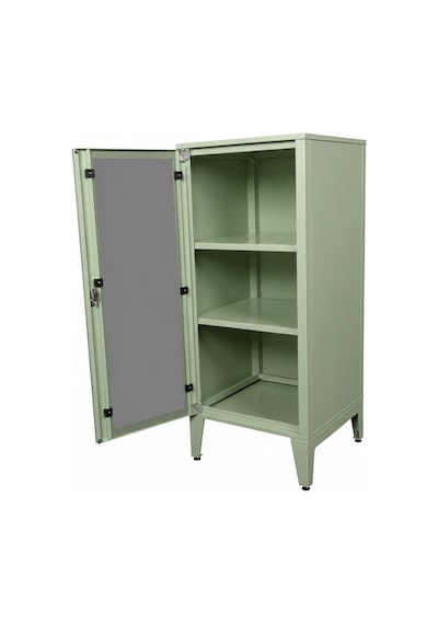 Alfafonet Ziglat Serisi Kilitli Metal Home Office Dolabı Cam Kapaklı Yeşil Ral 6018 450x1050x450 Mm