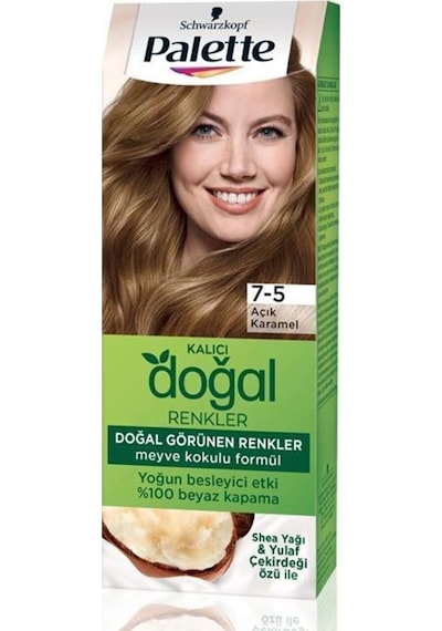 Palette 7 - 5 Açık Karamel Kalıcı Doğal Renkler Saç Boyası