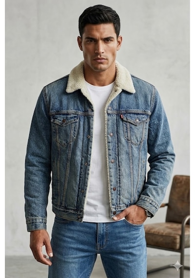 Levi's Erkek Mavi Trucker Ceket 2.0 Sherpa Trucker