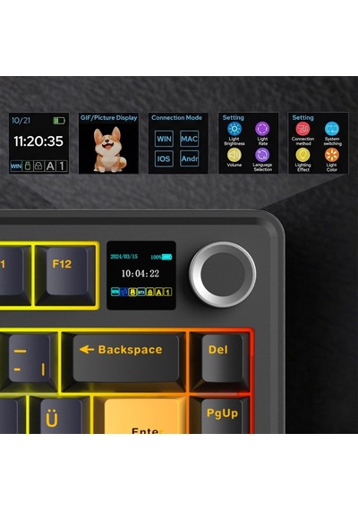 F75 Max Mekanik Rgb Tkl Graywood V4 Switch Kablosuz Makrolu Hot Swap Türkçe Q Klavye Siyah