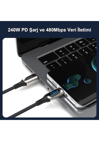 Bix BXCC243 Type-c To Type-c 240 W 480 Mbps Şarj Ve Data Kablosu