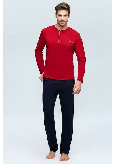 U.S. Polo Assn. Erkek Bordo Pijama Takımı 17384 Bordo