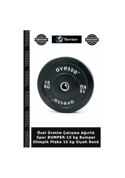 Özel Üretim Çalışma Ağırlık Spor Bumper-15 Kg Bumper Olimpik Plaka 15 Kg Siyah Renk