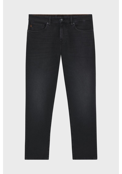 Boss Pamuklu Tapered Fit Düz Paça Jeans Erkek Kot Pantolon 50536502 008 Siyah