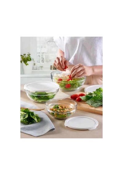 Cam Chefs 3lü Kase Saklama Kabı Beyaz Kapak Veya Mavi Kapak Fma07094 Pş97314