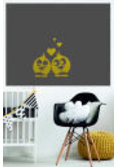 Aşık Kuşlar Priz Sticker-oto Sticker-18x18cm Araba Sticker Çeşitleri Altın