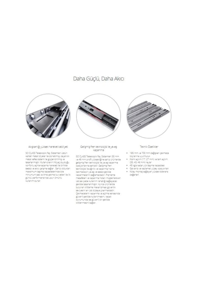 Bilyalı Tam Açılım 45Mm 40Lık Gri