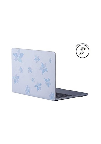 Macbook Air 13 İnç Uyumlu Desenli Mat Sert Kapak Kılıf A1932 A2179 A2337 M1 Ultra İnce Pc Hard Shell, Çizilme Ve Darbe Koruma Mavi