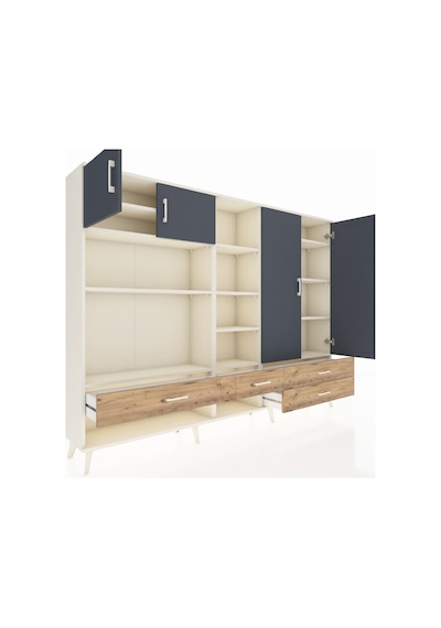 Arges Dolap 12 Raflı 4 Çekmeceli 4 Kapaklı 220x30x163 Aytaşı-antr Aytaşı-antrasit/çam Arges Dolap 12 Raflı 4 Çekmeceli 4 Kapaklı 220x30x163 Aytaşı-antr Aytaşı-antrasit/çam