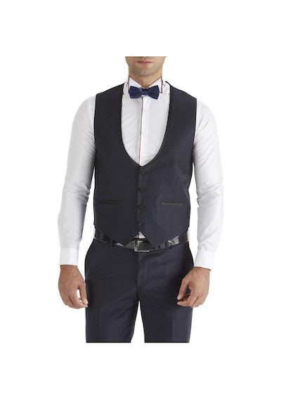 Efor Slim Fit Saten Biyeli Lacivert Damatlık Smokin Yelek Y 120 Lacivert