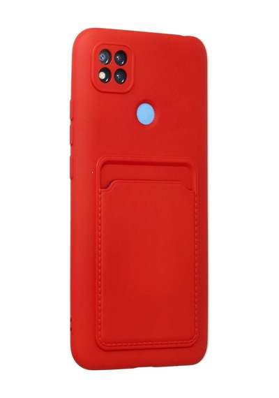 Xiaomi Redmi 9c Uyumlu Kılıf Kelvin Kartvizitli Silikon - Kırmızı