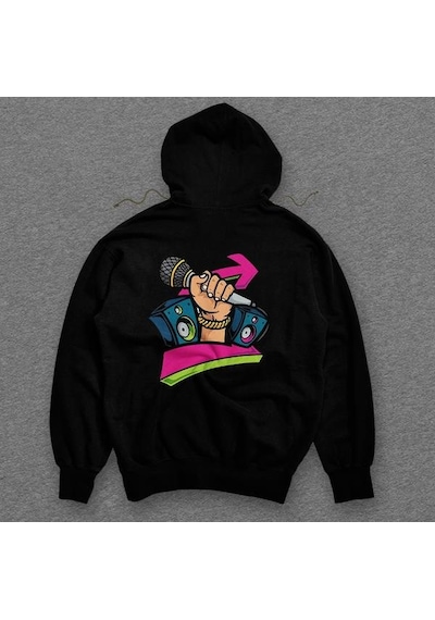 Rock&roll Hip-hop Music Hoparlör Konser Listen Sweatshirt Unisex Kapüşonlu Hoodie 001