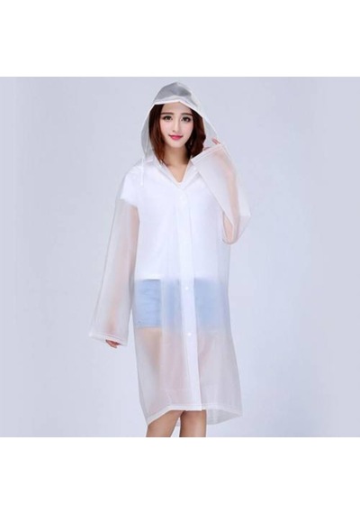 Kapüşonlu Unisex Yetişkin Renkli Yağmurluk - Standart Kalıp Şeffa