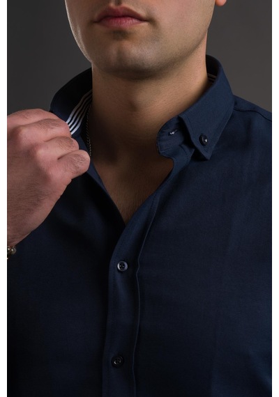Advante Slimfit Düğmeli Yaka Uzun Kol Erkek Gömlek 001