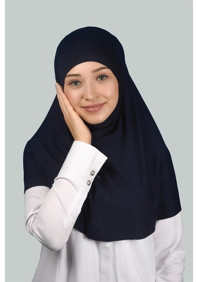 Altobeh İkili Set Pratik Eşarp Hazır Türban Ve Hijab Tesettür Bonesi Lacivert