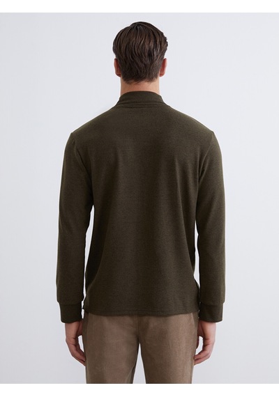 Lcwaıkıkı Classic Haki Dik Yaka Erkek Sweatshirt