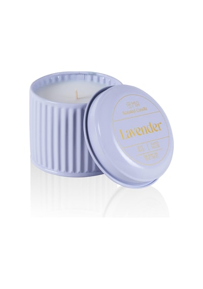 The Mia Calm Lavanta Kokulu Lila Kapaklı Mum 600 Gr 10x10 Beyaz