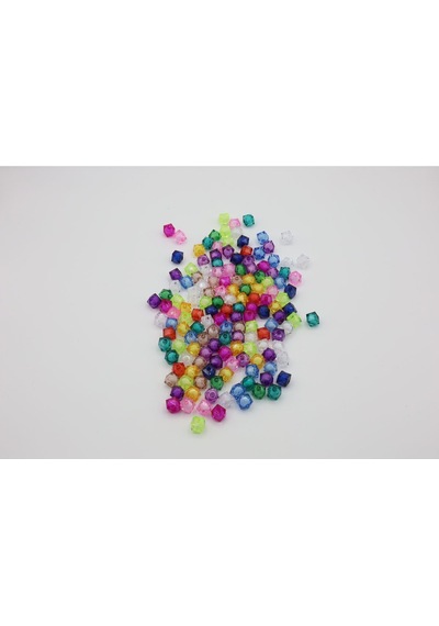 Akrilik Küp Boncuk 10 Mm 10 Mm / Çok Renkli
