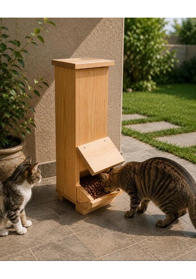 Kedi Mamalığı İç Ve Dış Mekan Ahşap 50x20x20 Cm Su Yalıtımlı