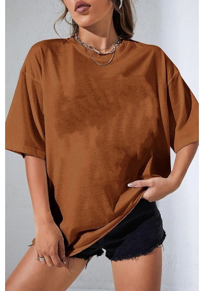 Flood Of Style Unisex Kahverengi Sırt Kelebek Baskılı T-shirt