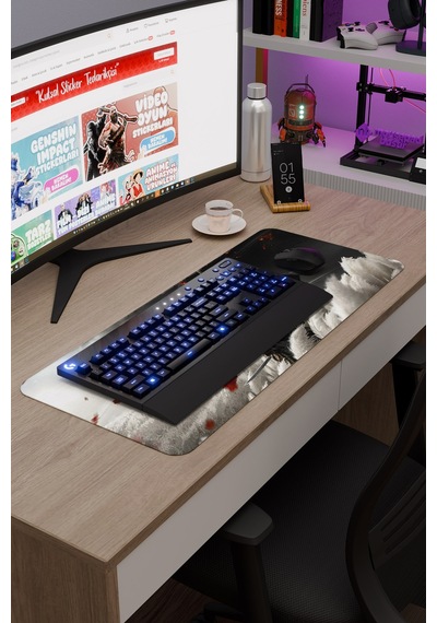 Ghost Of Tsushima Kaymaz Dikişli Kauçuk Oyuncu Mousepad V2 - 70x30 Xl Gaming Mouse Pad Fare Altlığı