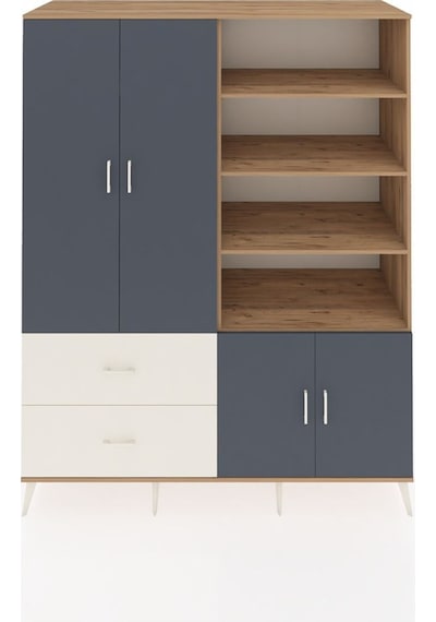 Kronos Gardrop 7 Raflı 2 Çekmeceli Tek Askılı 176x59x221 Çam-antrasit/aytaşı Antrasit/aytaşı Kronos Gardrop 7 Raflı 2 Çekmeceli Tek Askılı 176x59x221 Çam-antrasit/aytaşı Antrasit/aytaşı