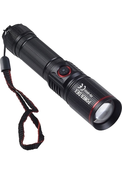 Powerdex Pd-8900 Taktik Şarjlı Avcı Feneri 2000 Metre Menzili Siyah
