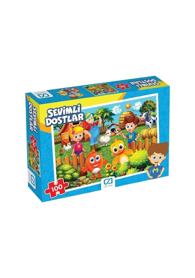 Sevimli Dostlar 100 Parça 34x24cm Çocuk Puzzle Yapboz Serisi