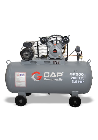 Gap Kompresör GP200  Pistonlu 200 L 2 Kafa 8 Bar Hava Kompresörü