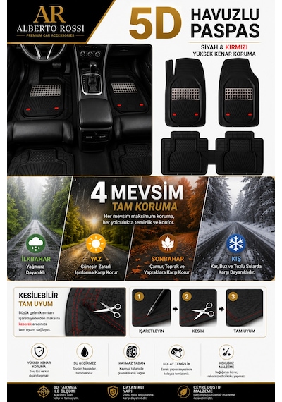 Dacıa Jogger Extreme Eco-g 2026 Model Uyumlu Joker Krom 5d Havuzlu Paspas Yumuşak Kaymaz Taban