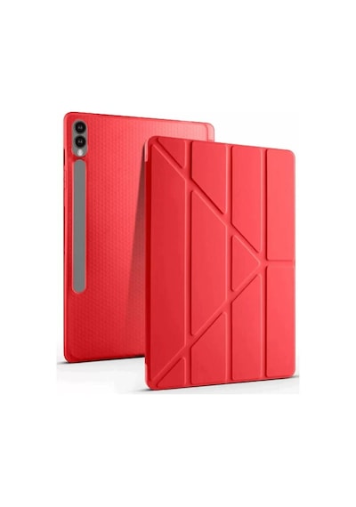 Newface Samsung Galaxy X510 Tab S9 Fe 11 Kılıf Kalemlikli Mars Tablet Kılıfı - Kırmızı