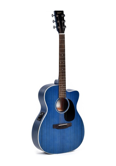 Ditson 000c-10e-tbl Elektro Akustik Gitar Tranclucent Ultramarine Blue