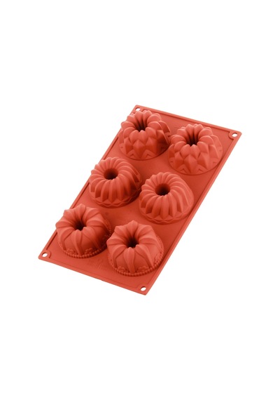 Silikon Pasta Kek Ve Kurabiye Kalıbı 6'lı Kek Kalıbı Kırmızı