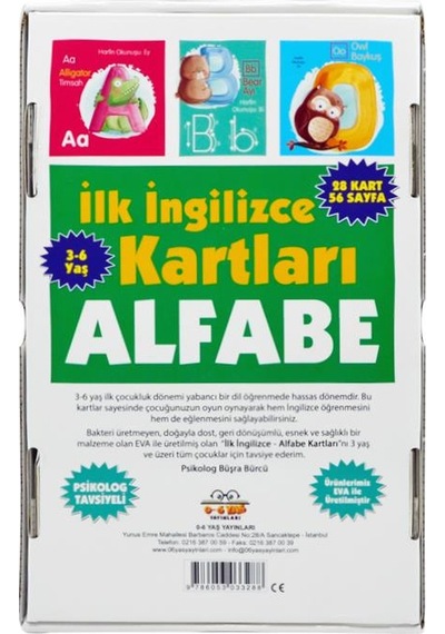 3-6 Yaş İlk İngilizce Kartları Alfabe parıltı Yayınları